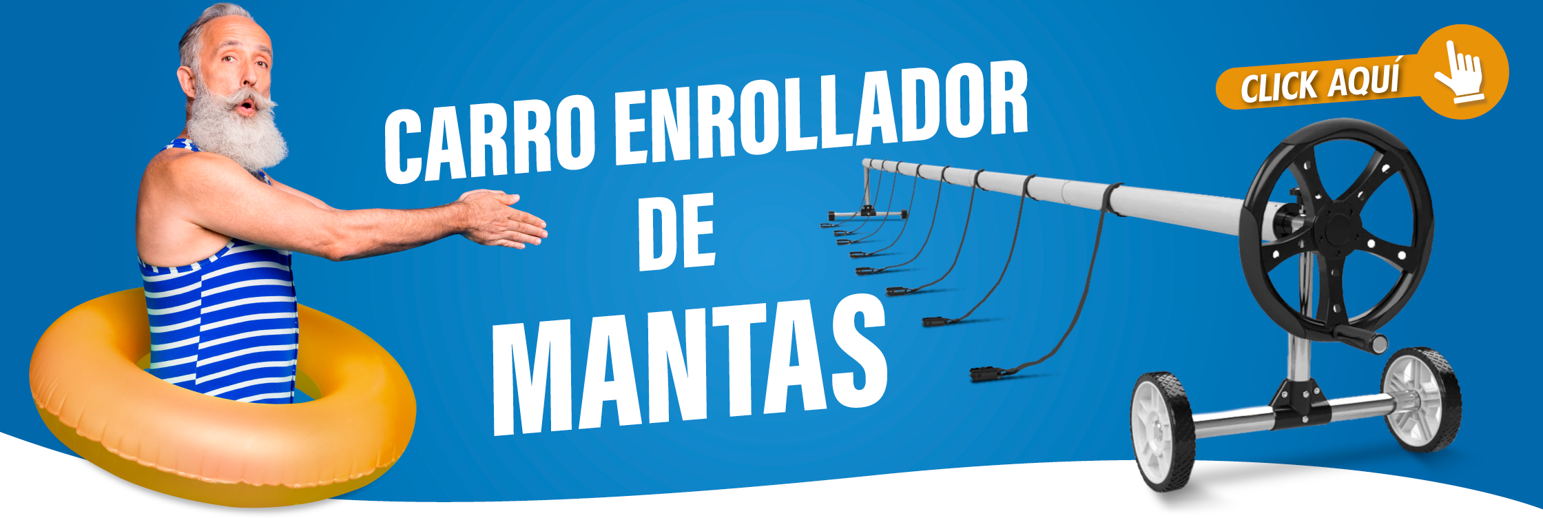 Carro enrollador de mantas de piscina